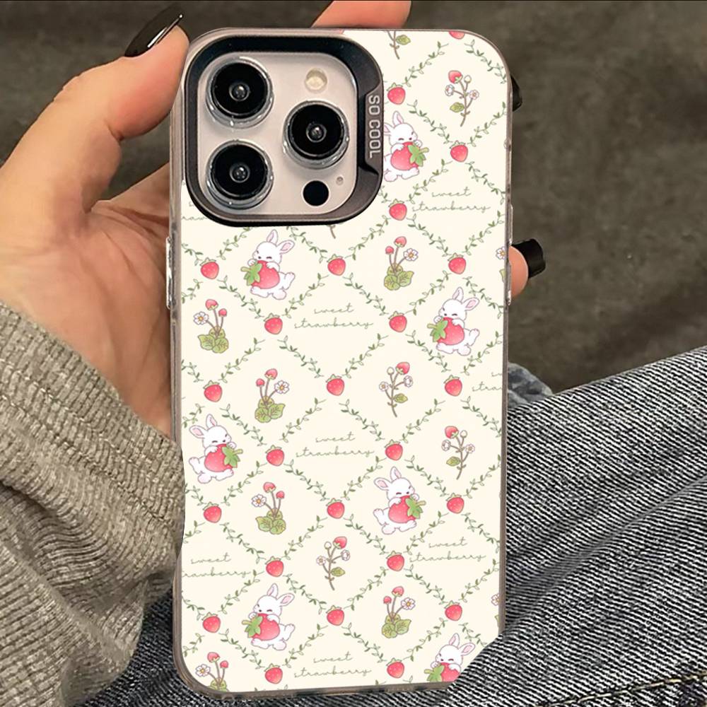 

Дикий Цветок Девочка Бант Кролик Милый Цветной Серебристый Матовый Для iPhone Чехол для Телефона 17 16 15 14 13 12 11 Pro Max XR Plus Ударопрочный iPhone 13 pro
