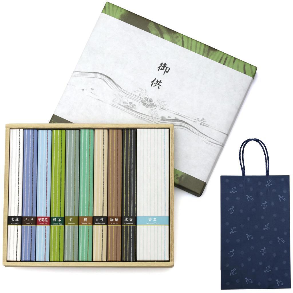 Sympathy Incense Gift 9 with Outer Wrapping and Carry Made In Low Gift Perfect for Memorial First and 49th Day [Stone Garden, Types, Sandalwood, Bag]