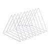 R6FF Desktop Book Organizers Magazine Rack Triangular Metal Book Rack 9 Compartments Bookend for Book Magazine Document