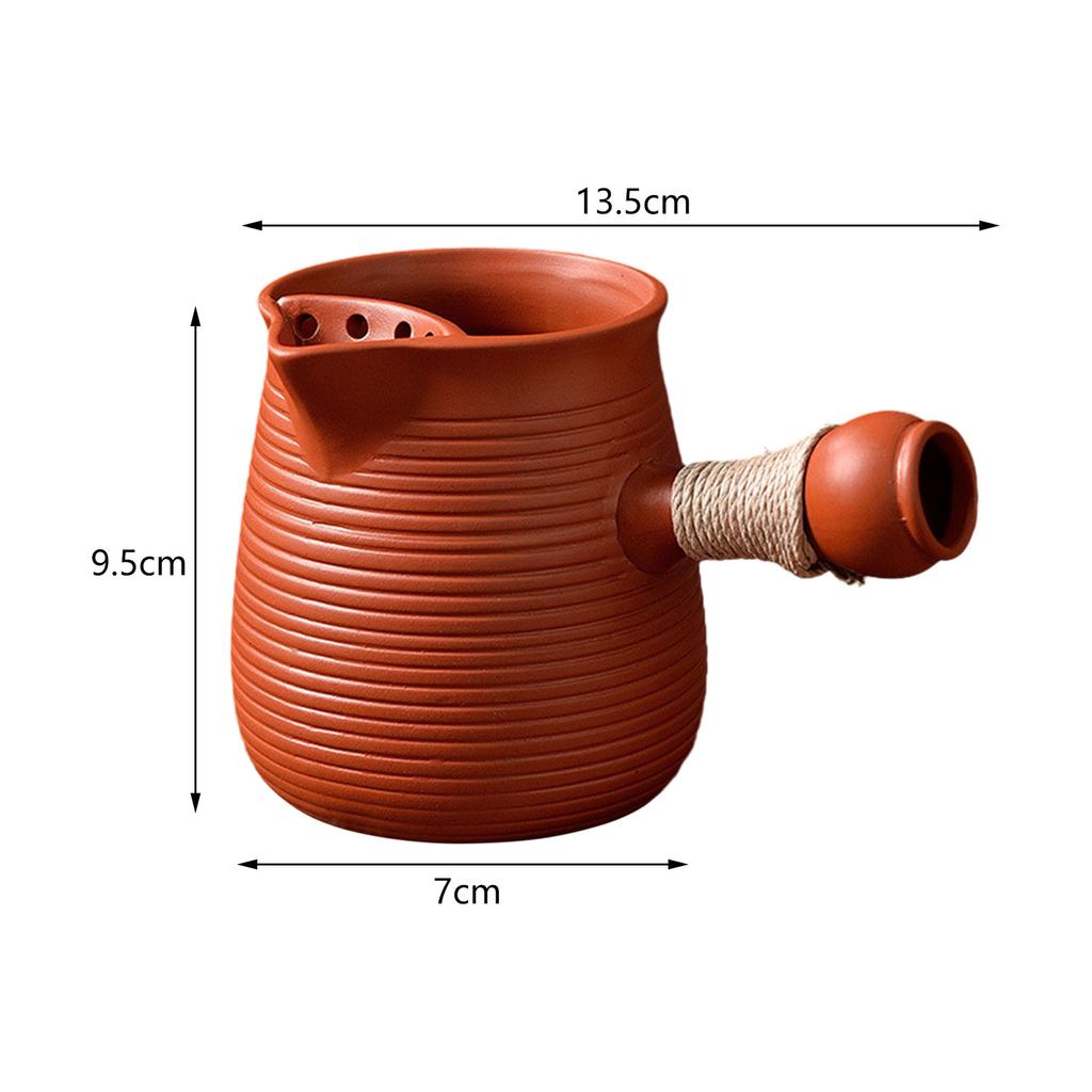 Chinese Ceramic Teapot Durable Tea Maker Kettle with Side Handle Tea Kettle for Restaurant Outdoor Hiking Household Hotel