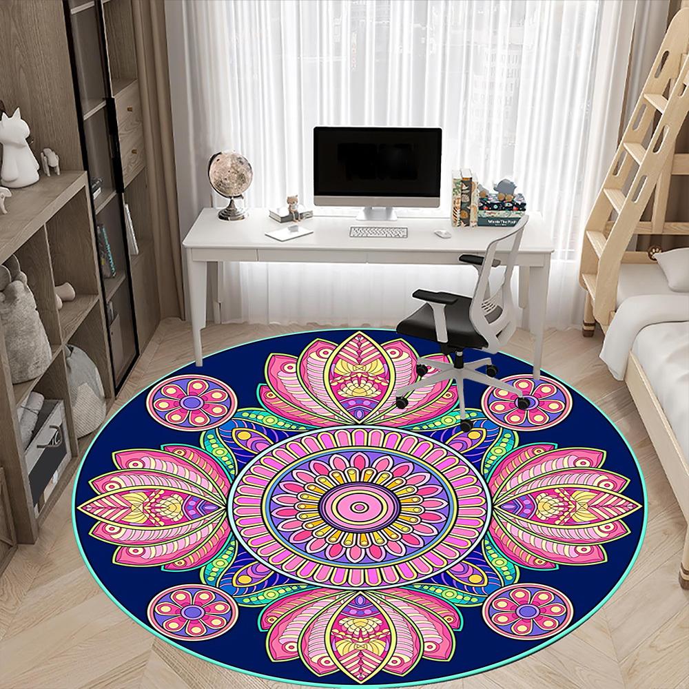 1PC Mandala Artwork Chair Carpet for Office, Indoor Non-Slip Washable  Carpet, Soft Comfortable Mat For Office Room yy250930087