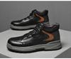 Men's Oversized Casual Leather Shoes - Autumn/Winter, Thick Cotton, Youth Hiking and Outdoor Workwear Shoes
