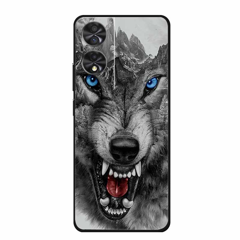 Para TCL 40 NxtPaper 4G 6.78" Funda Animales TPU Silicona Suave Fundas de Teléfono Cubierta para TCL40 NxtPaper Protector Lobo Dibujos Animados Coque