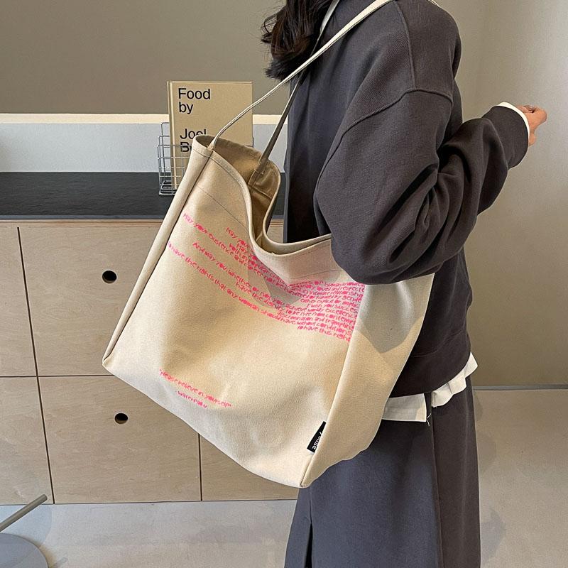 תיק קנבס קיבולת גדולה תיק מכתבים לנשים תיק כתף טוטה