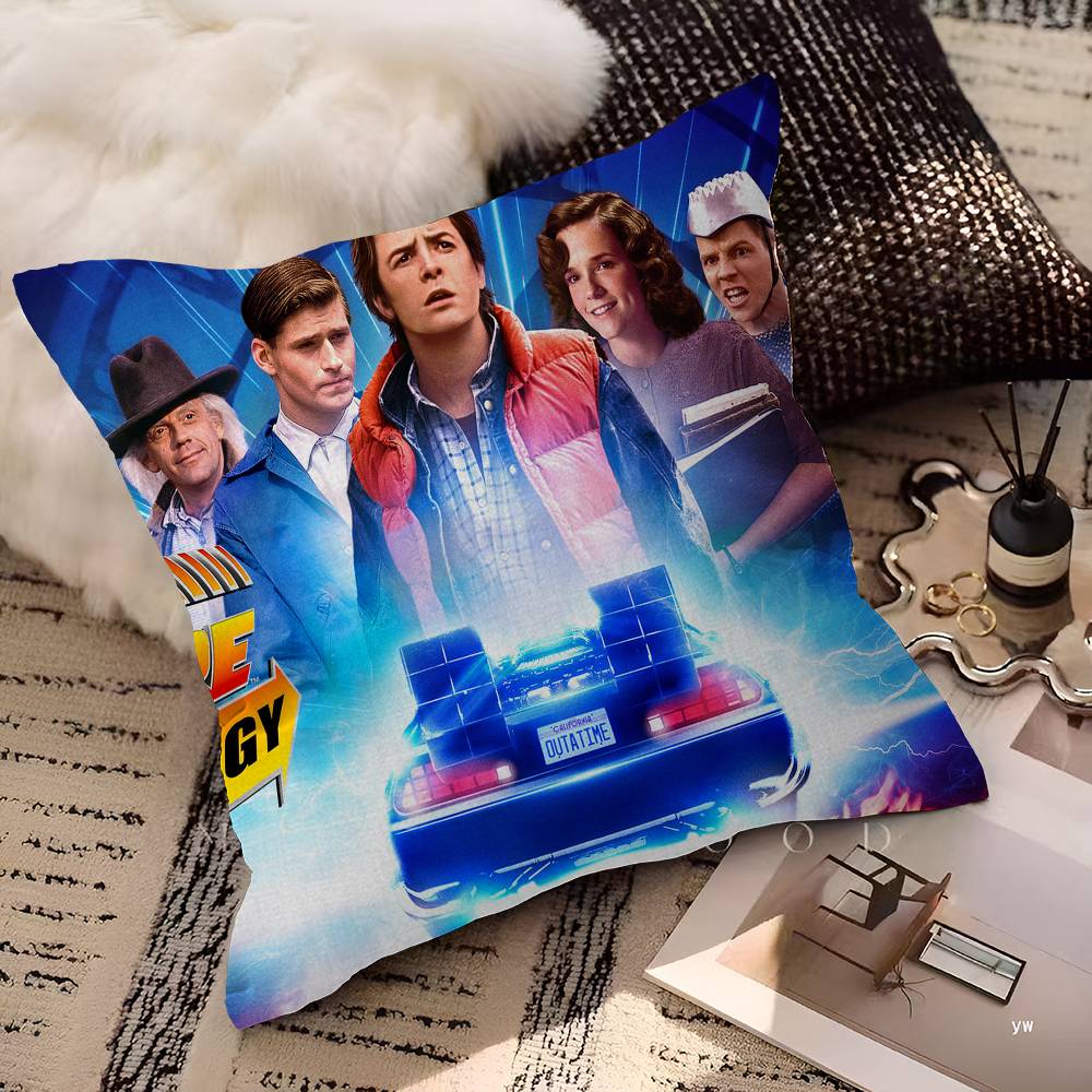 Movie Back To The Future Trilogy Cushion Cover Pillowcase Upholstery Sofa Throw Pillow Home Decor Pillowcas