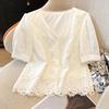 La Chapelle Women's Lace Trim New Chinese Style Shirt