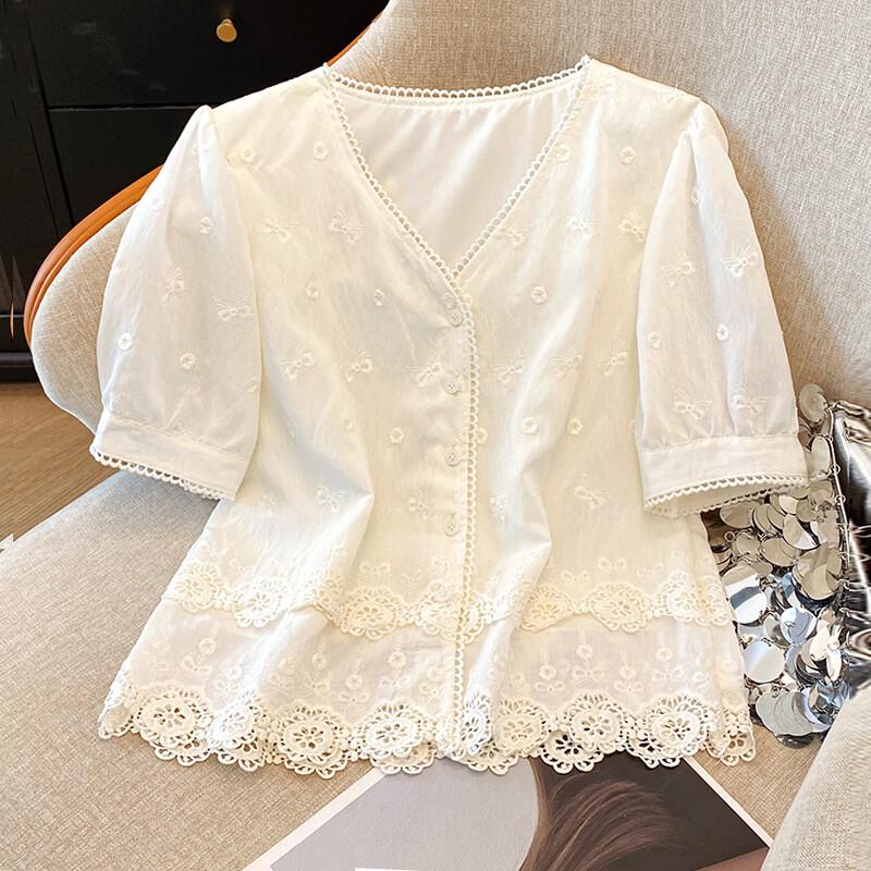 La Chapelle Women s Lace Trim New Chinese Style Shirt XL