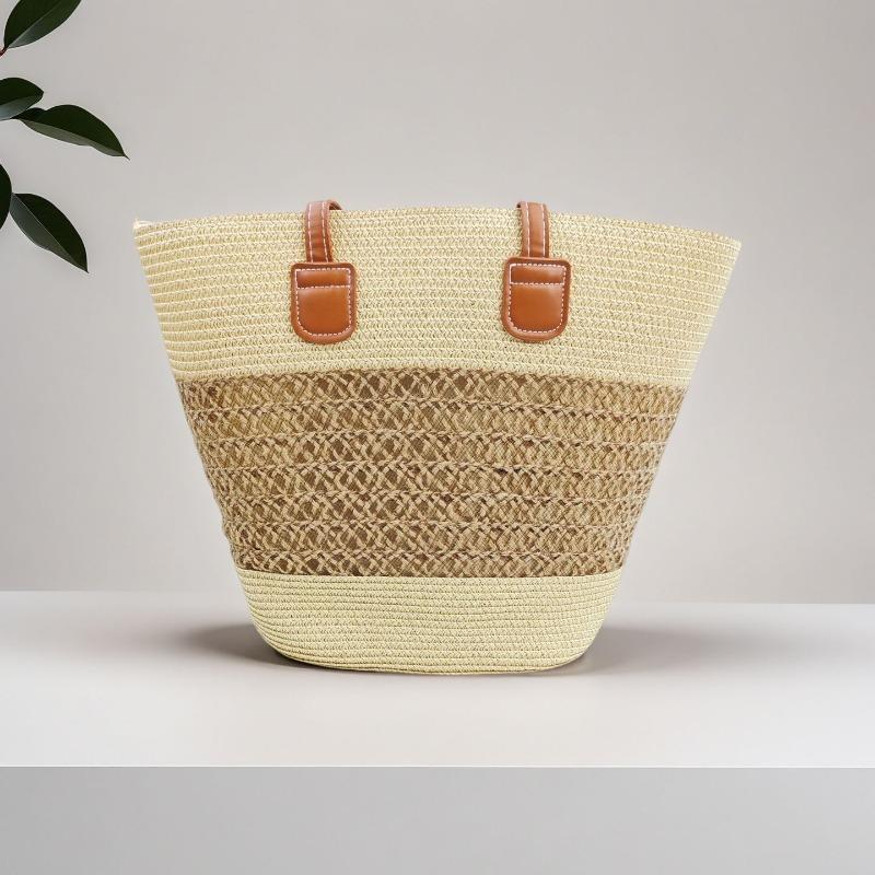 Strohtasche Damen Sommerwind neu Strand Meerseite Outdoor Urlaub Großraum Schultertasche