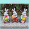 Colorful Easter Bunny Figurine With Egg Design Perfect For Home And Garden Decor