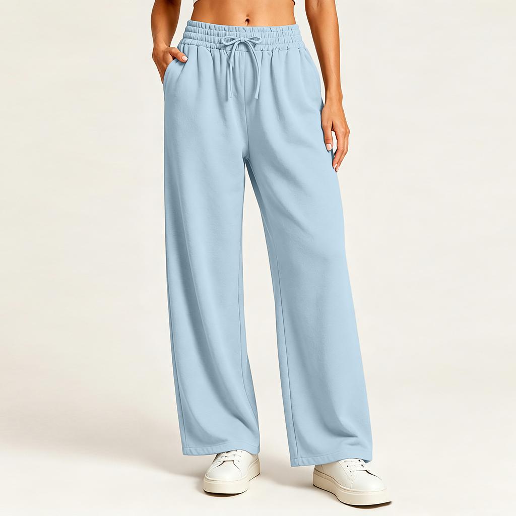 Women's Stylish Casual Loose Fit Straight Leg Pants with Pockets in Color for Everyday Wear