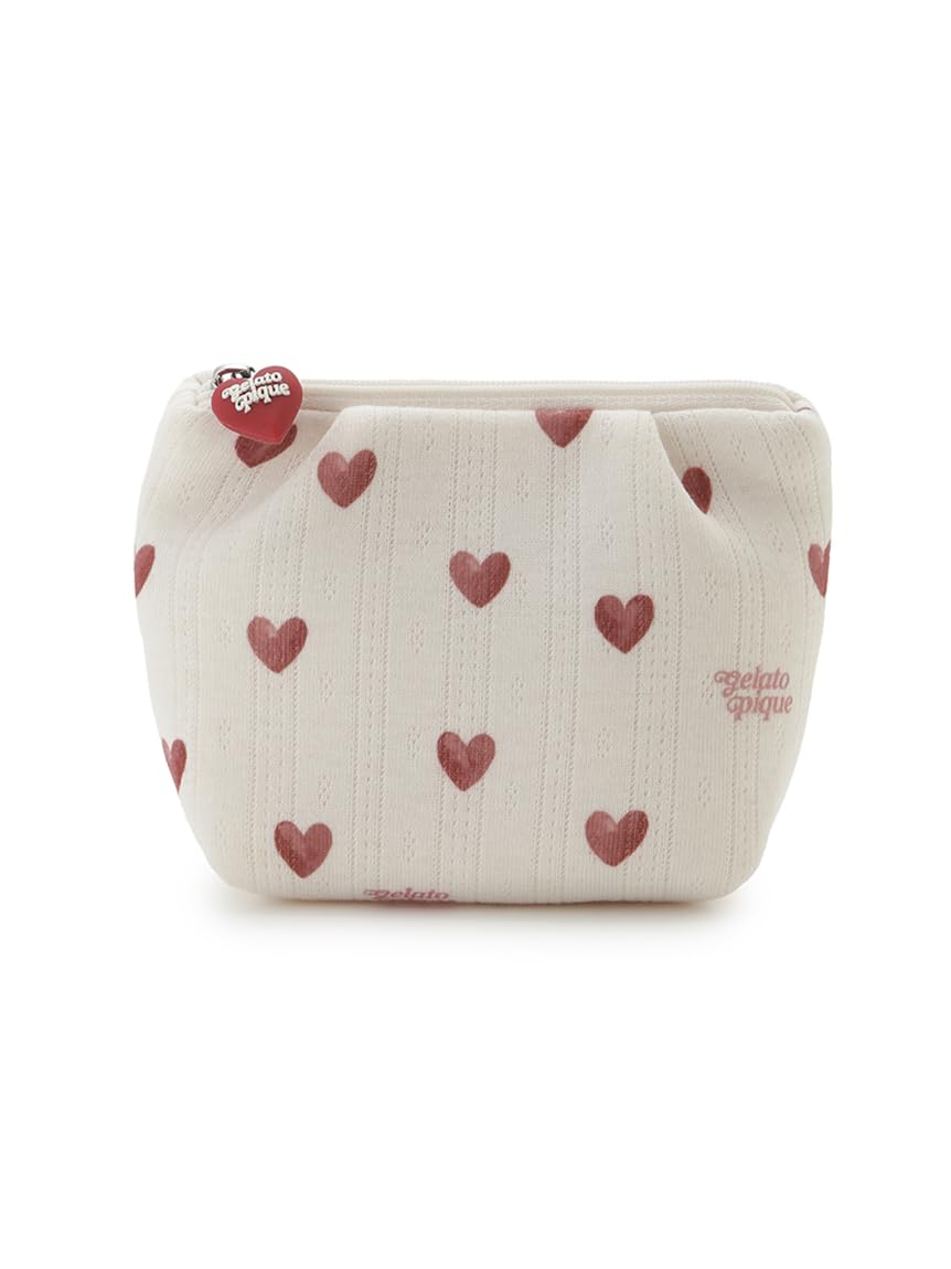 Ribbed Heart Pattern Tissue Pouch PWGB262621 OWHT F [Gelato Pique] Women s