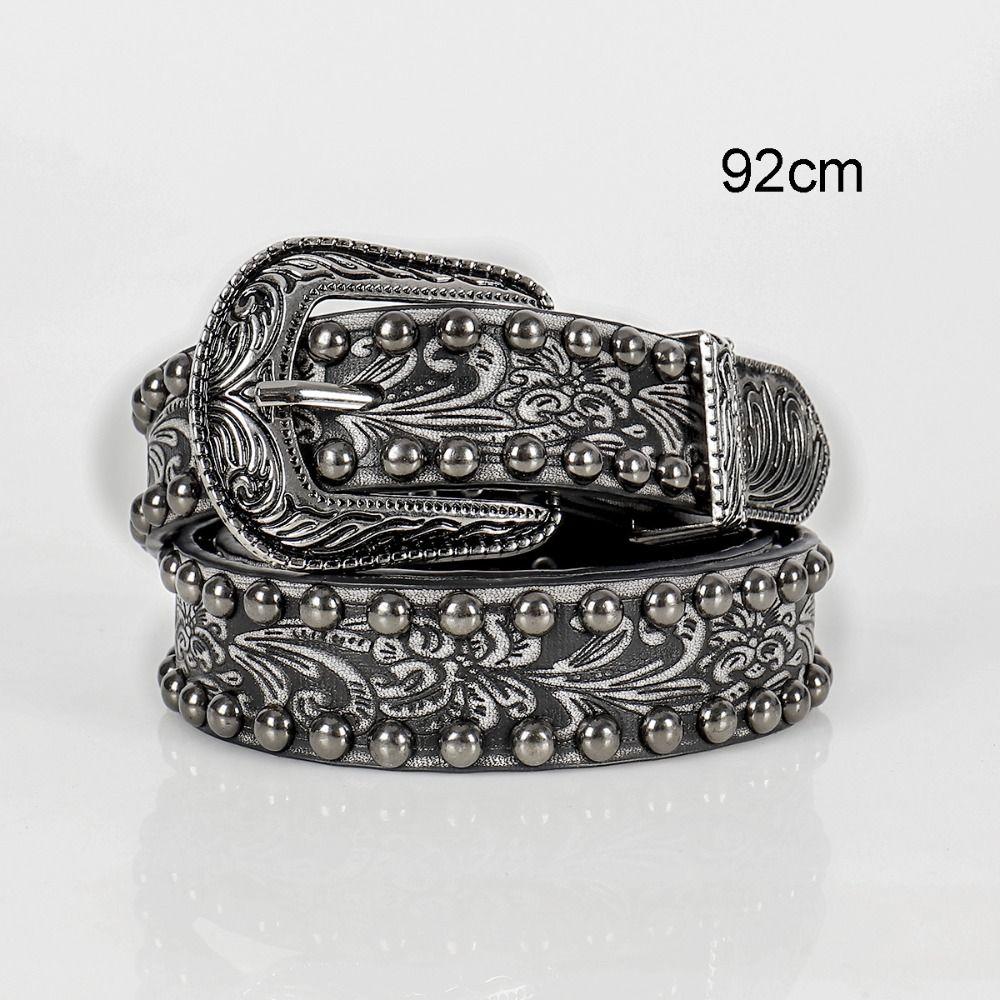 Y2K Round Rivet Belt Chic Alloy Buckle Waistband Women Man Jeans Belts