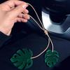 Car Charms Rear View Accessories, Leather Maple Leaves Ornaments Hanging Pendant Interior Decoration