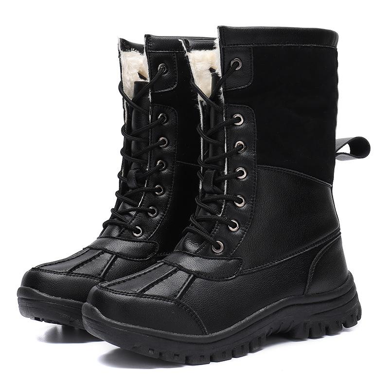 Women's padded cold warm thick soles lightweight hiking mountaineering waterproof non-slip sports high-top snow boots cotton shoes Martin boots