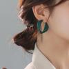 Exquisite Green Gem Dangle Earrings with Silver Needle - Elegant Statement Jewelry for Every Occasion