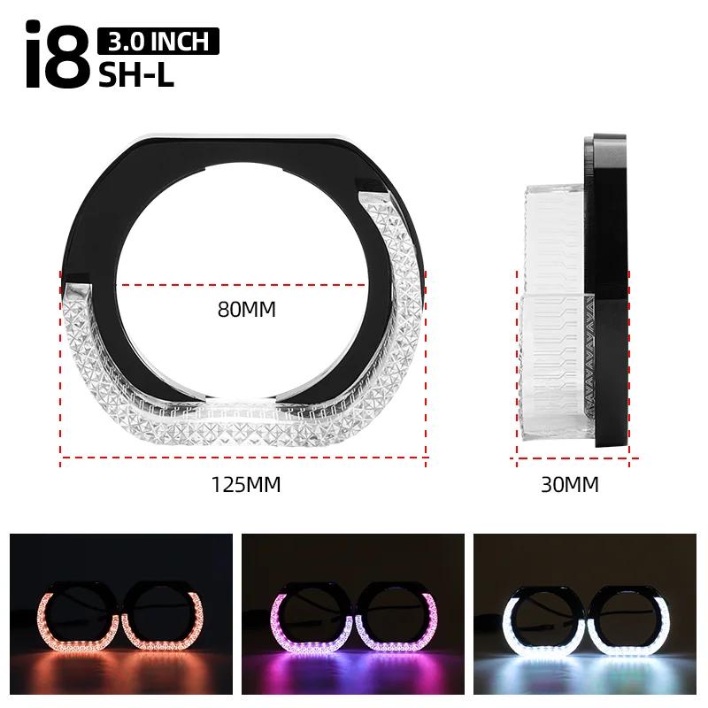 3inch Headlight Universal Shrouds Bi-Xenon Bi-LED Projector Lens Car Styling Retrofit Cover Turn Signal DRL Mask