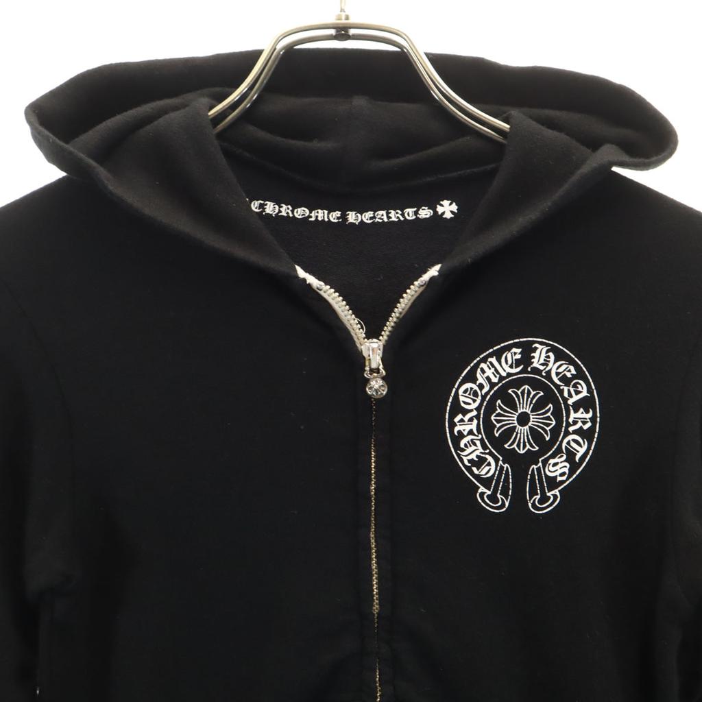 CHROME HEARTS Long Sleeve Zip Hoodie 4T Black Kid's Used