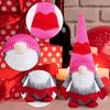 Valentine's Day Pink Gnome with Knitted Hat: Cute Faceless Doll Rudolph Ornament for Creative Desktop Decoration