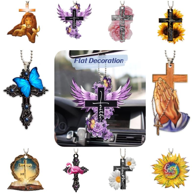 Elegant Purple Rose Butterfly Car Rearview Mirror Accessory Christmas Tree Decoration Hanging Ornament