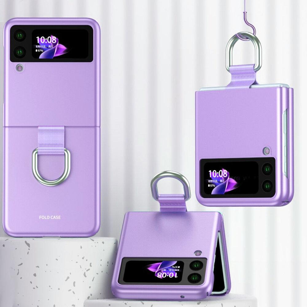 Ring Holder Case for Samsung Galaxy Z Flip4 5G, Purple