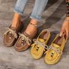 Large Size Lace-up Beaded Casual Shoes Autumn New Suede Retro Round Head