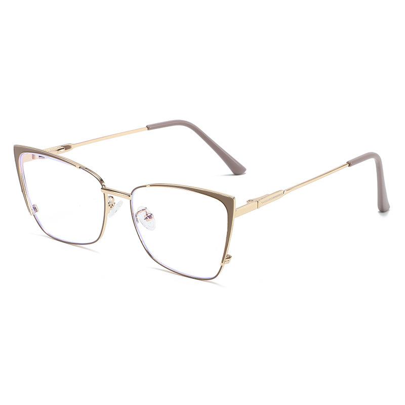 2026New unisex versatile glasses with metal frames, popular online, face-slimming decorative flat lenses, suitable for myopia, natural look