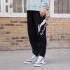 Li Ning Sports Lifestyle Series Letter Logo Print Elastic Waist Cuffed Casual Pants Men Bottoms AKLRF65-1