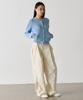Knouun Nep Yarn Crewneck Cardigan (Sky Blue)