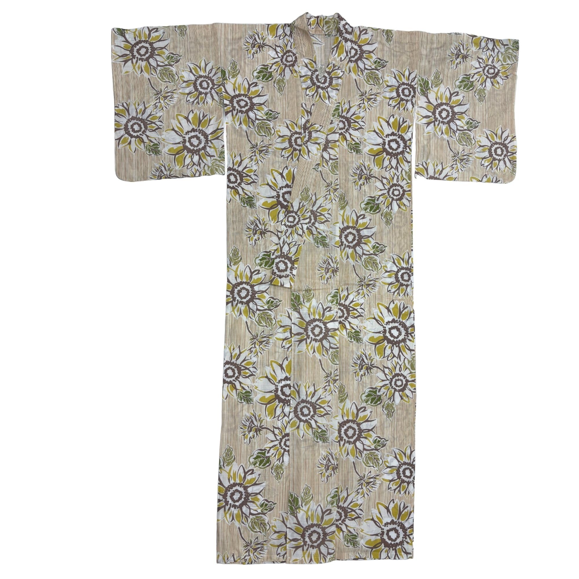 

Momoten Милый и красивый цветочный узор с подсолнухами, единый размер, женская юката, принт, 100% хлопок, 1, Желтый, Все, 1012-3A