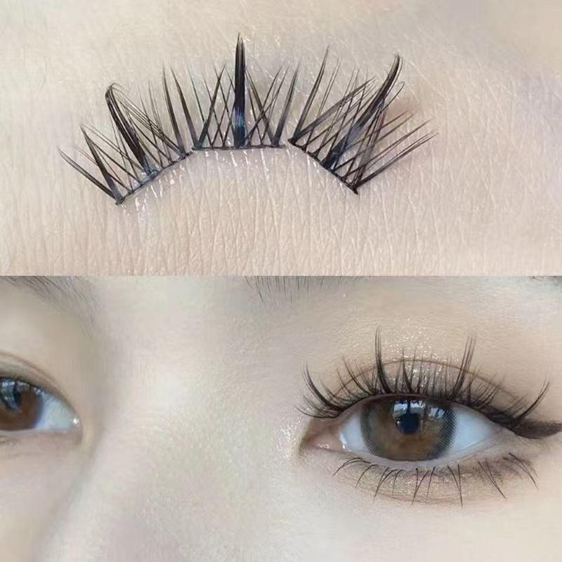 Lazy Person's Trilogy: Glue-Free False Eyelashes - Natural Clusters for Manga Look, High-Volume Beginner Lashes