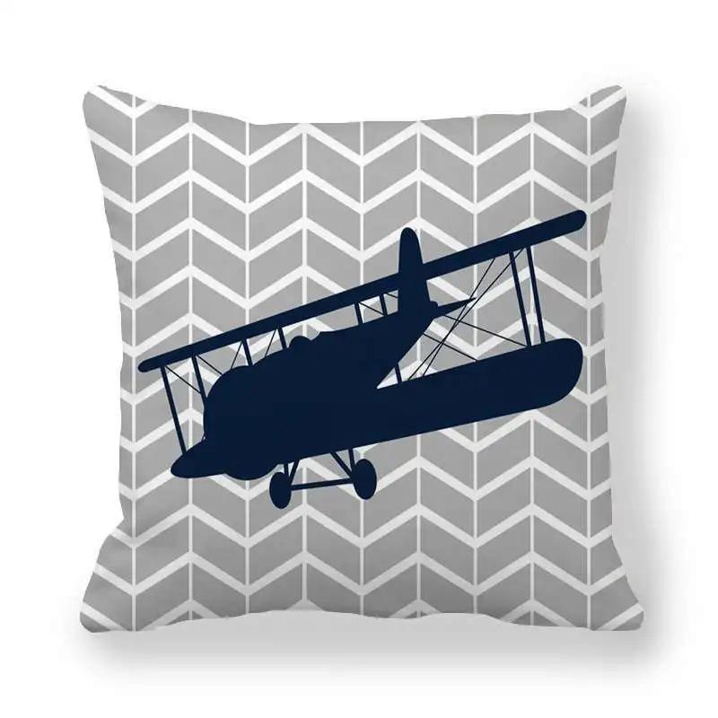 Cartoon Airplane Pattern Pillowcase Interior Decoration Office Living Room Home Pillowcase
