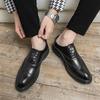 Men's Large Oxford Brogue Leather Shoes - Spring/Autumn Formal British Style