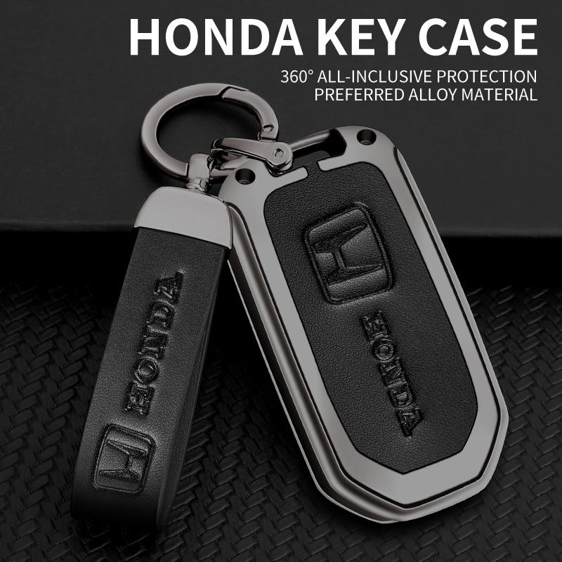 Zinc Alloy Leather Car Key Case Cover For Honda Civic Accord City Odyssey CR-V XR-V HR-V Vezel Jade Jazz Crider Auto Accessories