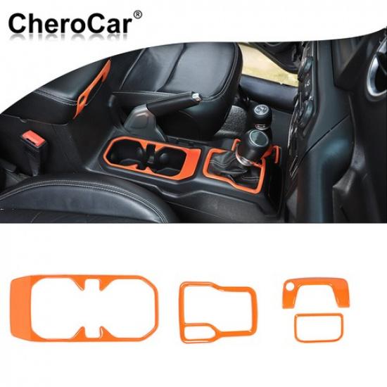 Inner Gear Shift Cup Holder Center Cover Trim For Jeep Wrangler JL JT 18+ Orange