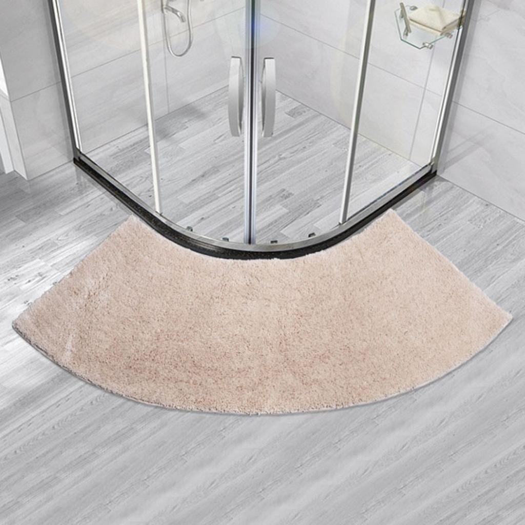 Sector Shower Mat Non Slip Bathtub Carpet for Bathroom Beige