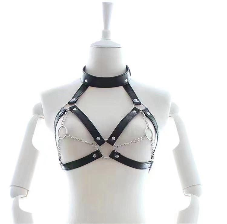 Pu Leather Sex Waist Chain Punk Club Bondage Kit Bondage Belt Gothic Sex Woman Harness Garter Body Bondage Strap Belt Lingerie