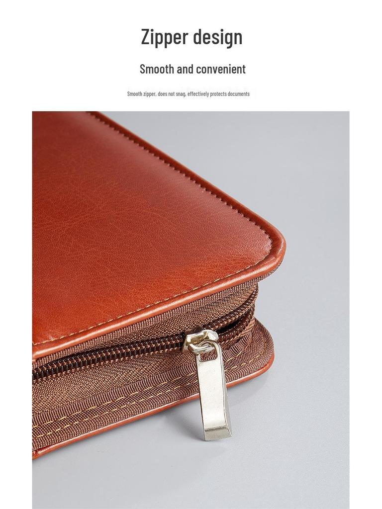A4 Business Folder with Calculator and Zipper - Sales Manager's Document File Folder