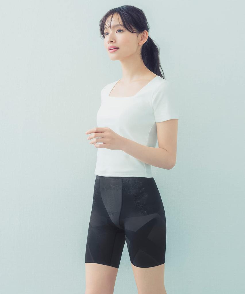 Girdle for walking and long length size 64 [Wing/Wacoal] exercise, [Slimming pants] KQ0821, women's, black,