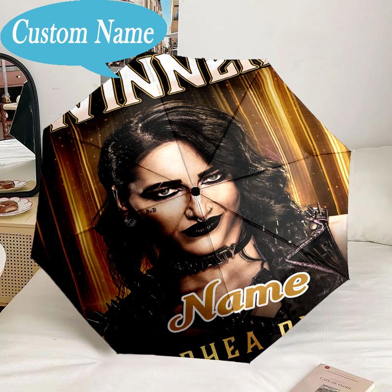Custom Name Umbrella Champion Rhea wrestling Umbrella 8-Frame for Travel, Camping, Casual Lightweight Portable, Essential for Family Gifts