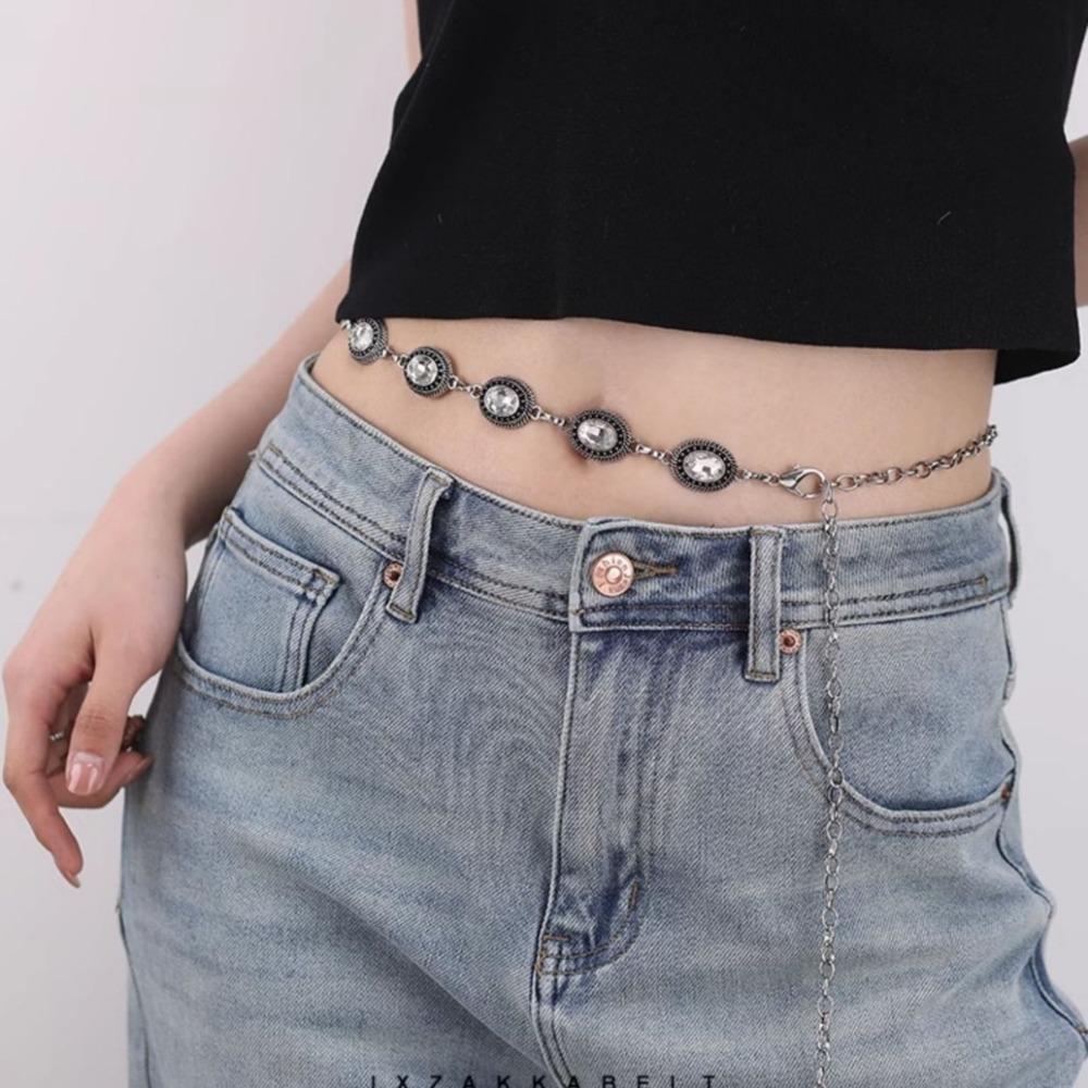 Gold Silver Chain Belt High-end Design Metal Chain Waistband Fashion Dress Belt Chain  Women