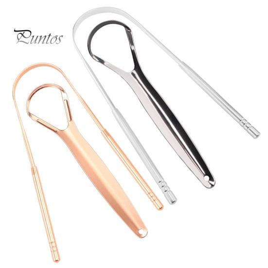 Stainless Steel Tongue Scraper Achieve Maximum Cleaning Anti-slip Handle Smooth Surface Semicircle Tongue Scraper