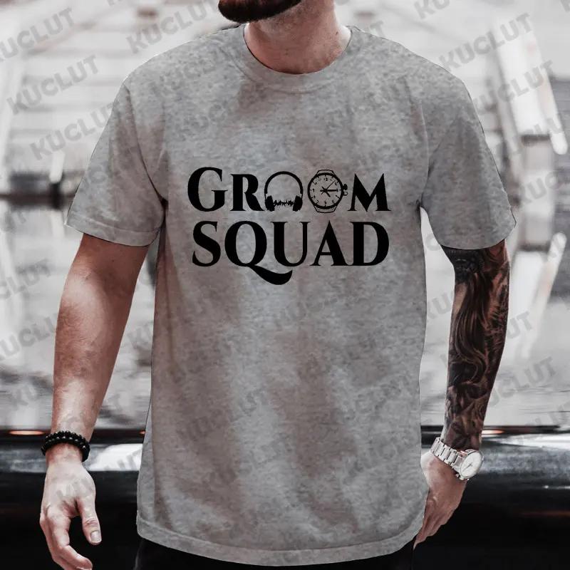 Groom Squad Tshirt Best Man Bachelor Stag Party T Shirt Single Farewell 2024 Fashion Graphic Tops Team EVG Future Groom Tees