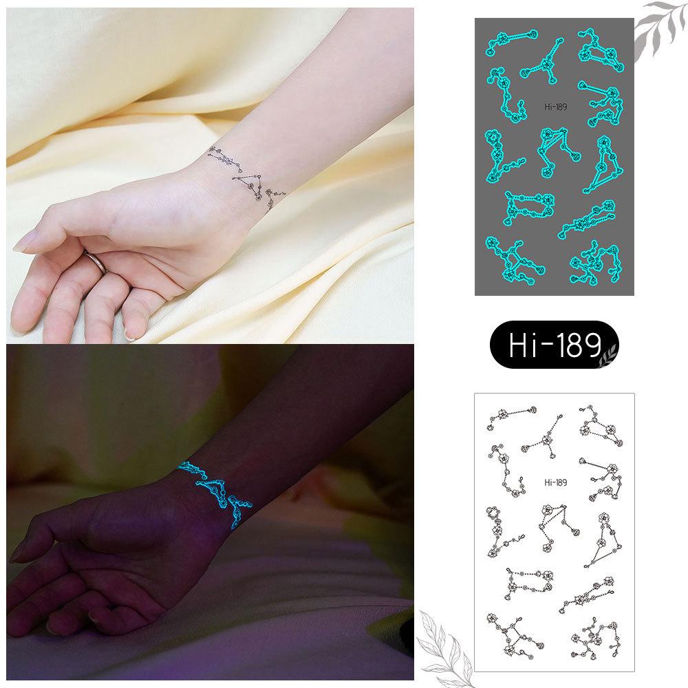 Ricalon Blue Luminous Love Couple Finger Tattoo Stickers