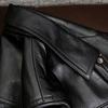 Herbst Winter Männer Faux Leder Jacke Revers Lange Ärmel Patten Taschen Motorrad Mantel Zipper Knopfleiste Slim Fit Männlichen Outwear