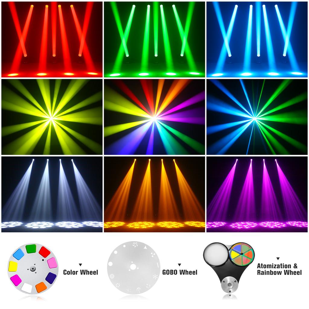 U`King 150W LED Beam Moving Head Light 18 Prism Stage Light DMX Control  Rainbow Effect Moving Heads Light for DJ Disco Wedding
