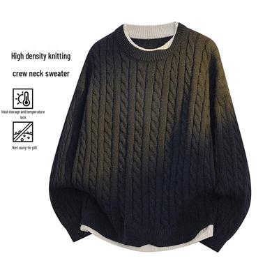 MEDE Men's Faux Two-Piece Warm Knit Sweater
