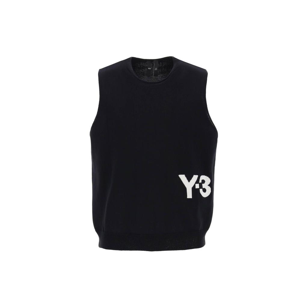 Y-3 Solid Color Round Neck Sleeveless Vest Men Tops Black IZ3168