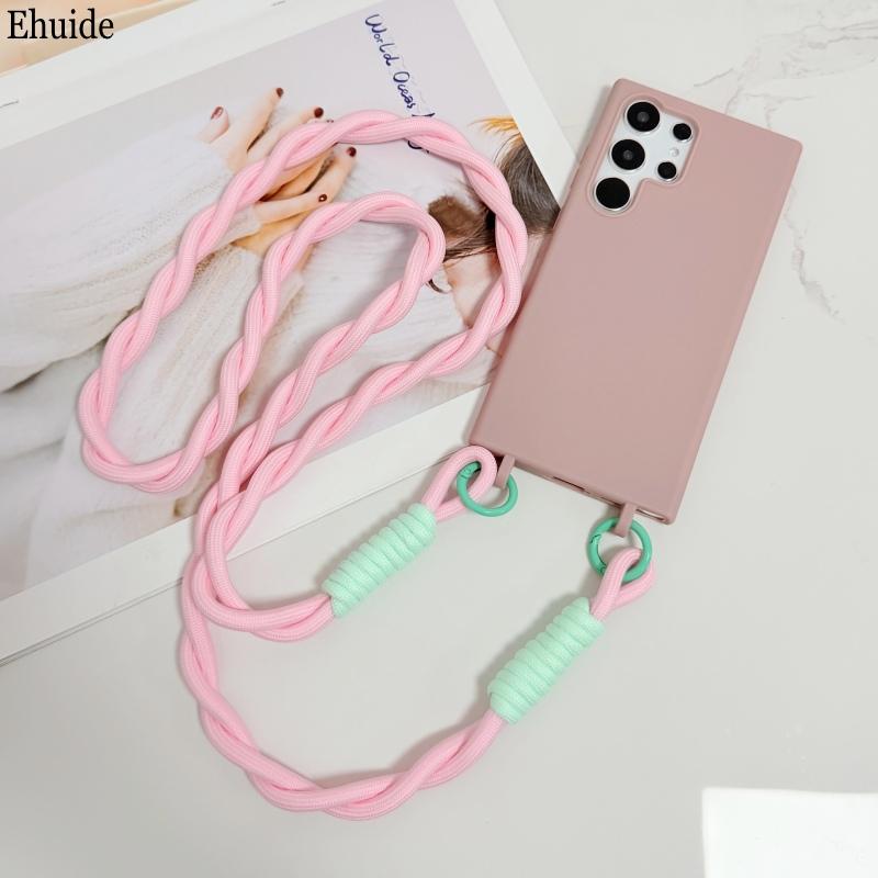 Lanyard Case For Samsung Galaxy A17 A07 A16 A56 A36 A26 A55 A35 S25 Ultra Shockproof Crossbody Neck Cord Strap Candy Soft Cover