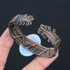 Owhyee Blue Opal Handmade Copper Wire Wrap Bangle Adjustable E6i14