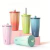 Tyeso Stainless Steel Tumbler Retractable Straw Vacuum Insulated Flask Easy Clean Lid Leak-Proof for Hot Cold Drinks Daily Use